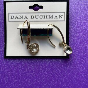 3/$12. Dana Buchman Gold Tone Dangle Earrings with Faux Diamond
